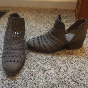 Super cute taupe cut out booties